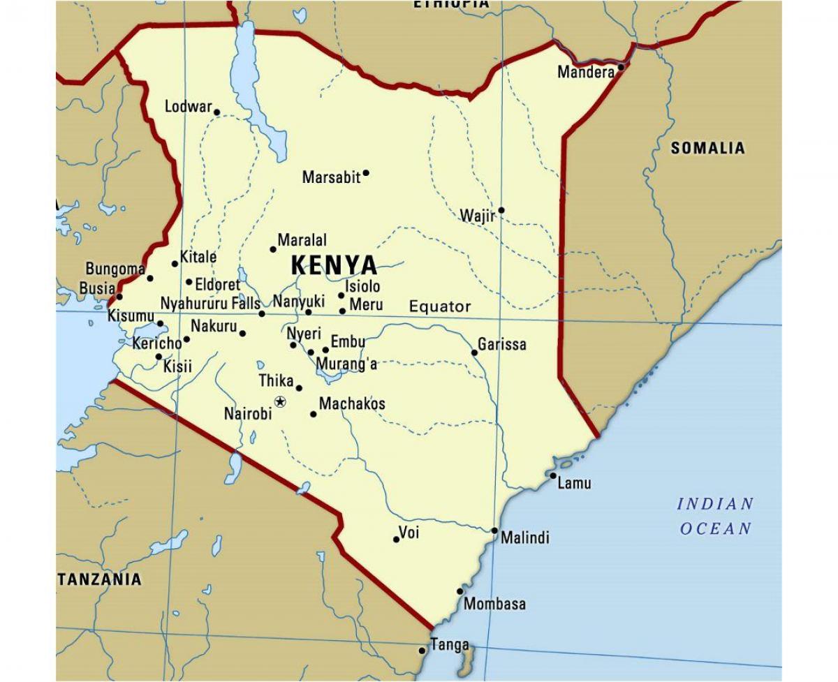 ekvatorju v Keniji zemljevid