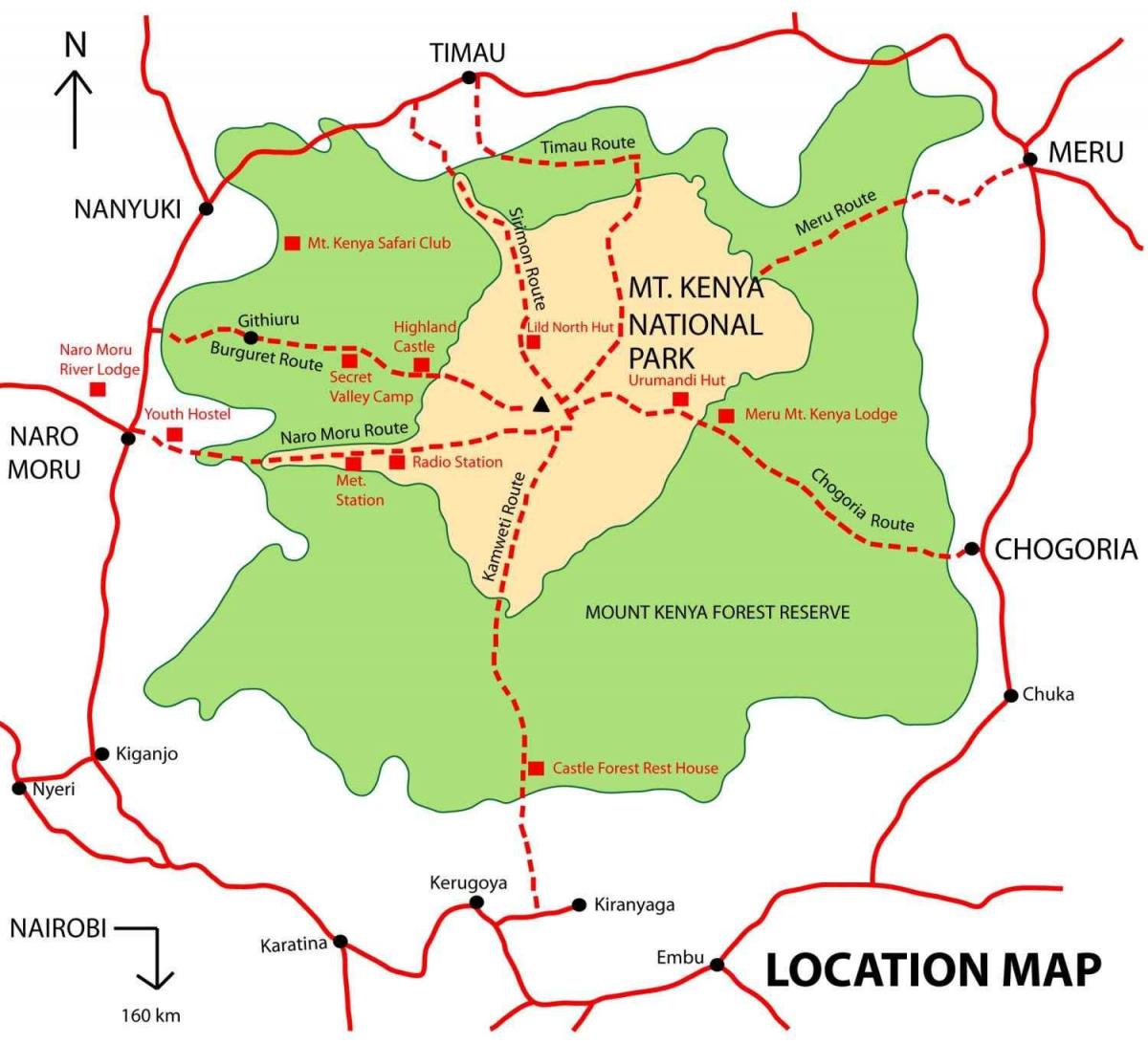 zemljevid gore Kenija
