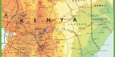 Kenija cestnega omrežja zemljevid