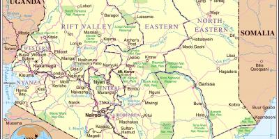 Kenija cestni zemljevid podrobno