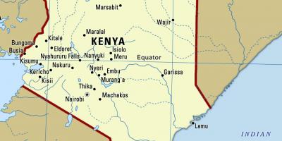 Zemljevid Keniji z mesta