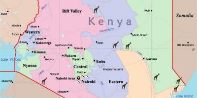 Velik zemljevid Keniji