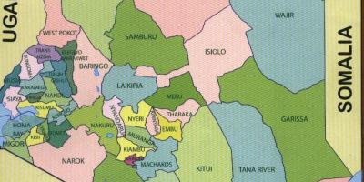 Okrožjih Keniji zemljevid