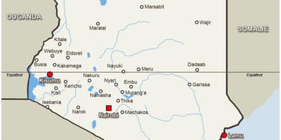 Zemljevid kitale Keniji