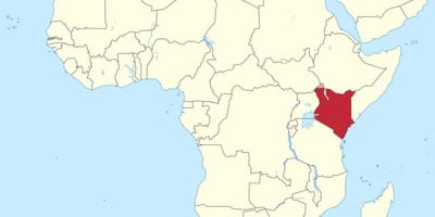 Zemljevid afrike z Keniji poudarila