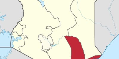Zemljevid obali province Keniji